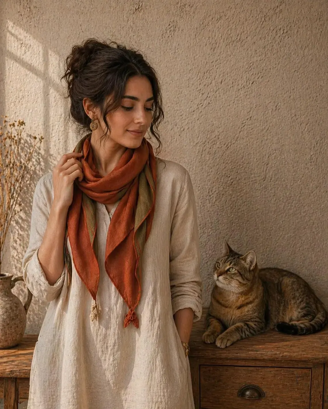Handmade Linen Scarf