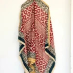 Red Geometric Hand Block Pareo - Image 2