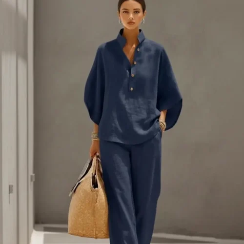 Linen Two Piece Set Women - Image 3